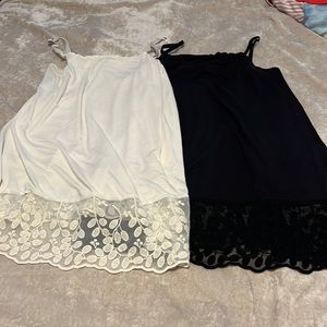 Two adult small Matilda Jane lace tanks